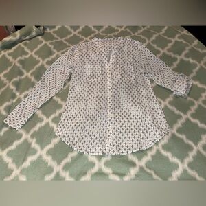 Carve Designs Black and White Cross Pattern Top